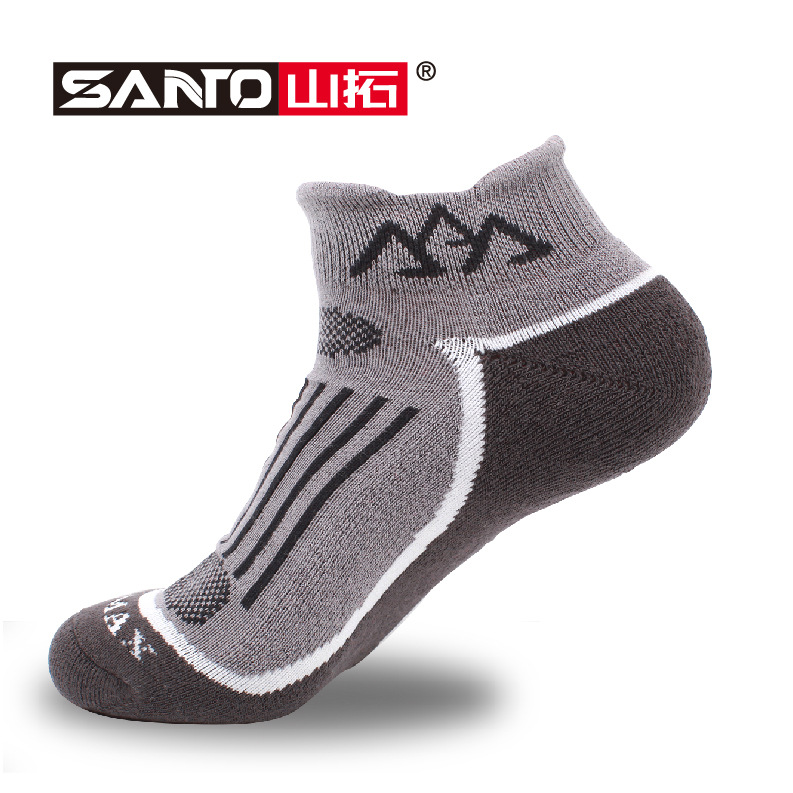 SANTO COOLMAX Quick-drying Socks Deodorant DuPont Slip Outdoor Hiking Socks Male Professional Runners Short Socks